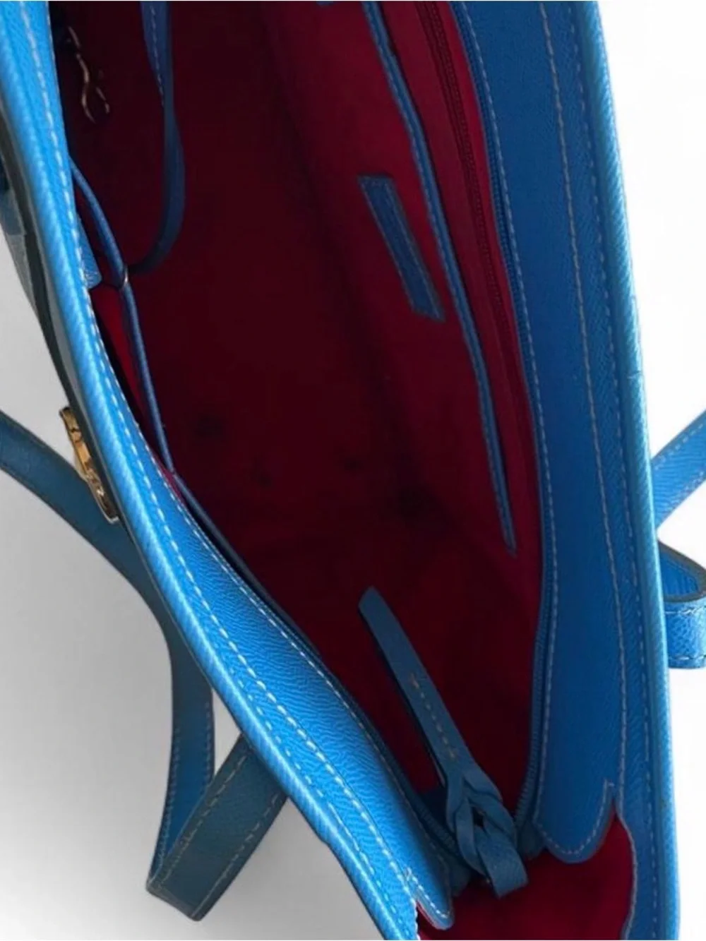 Dooney & Bourke Turquoise Leather Tote with Logo Medallion